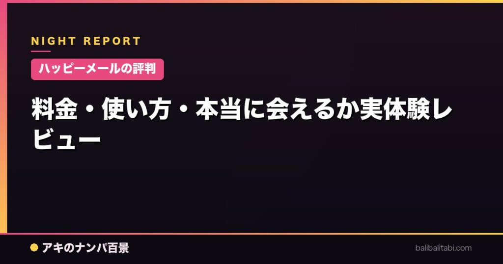 料金・使い方・本当に会えるか実体験レビュー
