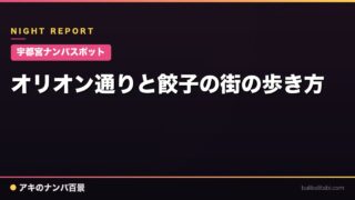【宇都宮ナンパスポット】オリオン通りと餃子の街の歩き方