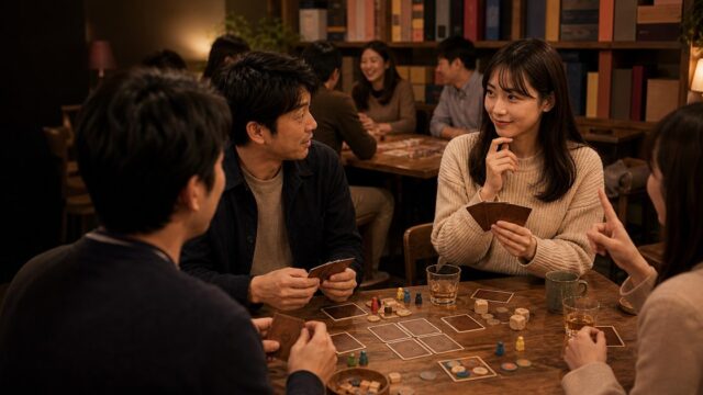 【ボードゲーム会の出会い】卓を囲んだ25歳が人狼で化けて→お持ち帰りのアイキャッチ画像