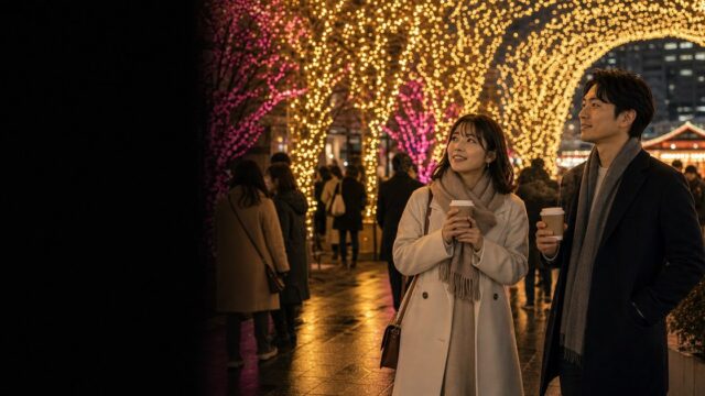 【クリスマスナンパ】イルミの名所でクリぼっち同士の24歳と意気投合→お持ち帰りのアイキャッチ画像