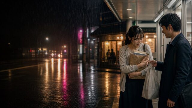 【雨宿りの出会い】ゲリラ豪雨の軒下で隣り合った25歳と、傘がない夜のアイキャッチ画像