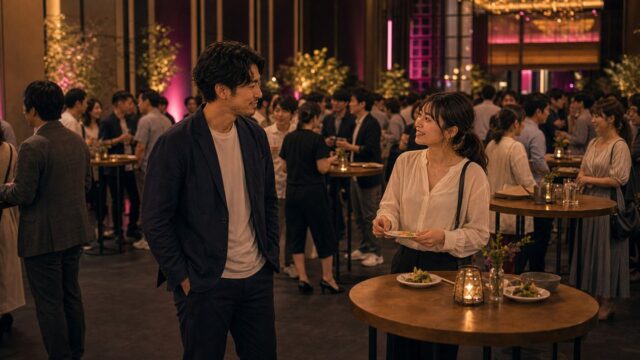 【立食パーティー体験談】大人数の中で28歳広告代理店女子→アフターでいい雰囲気のアイキャッチ画像
