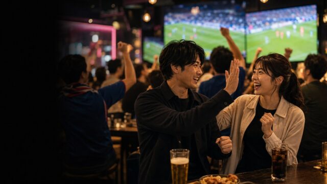 【スポーツバー出会い】贔屓が同じ25歳と肩組んで応援→そのままお持ち帰りのアイキャッチ画像