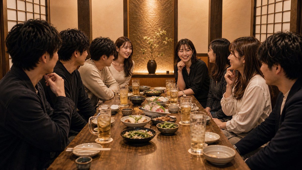 急に呼ばれた4対4。メンツとお店の要点を表す画像