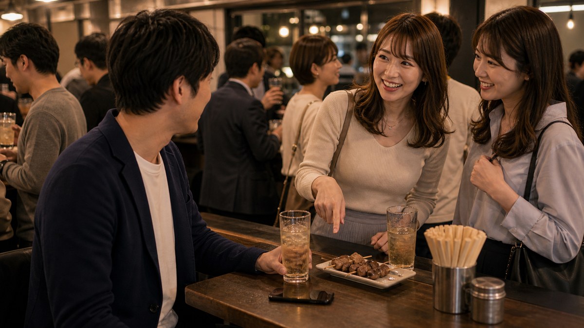 ひとりで飲んでたら、いきなり「相席いい？」の要点を表す画像