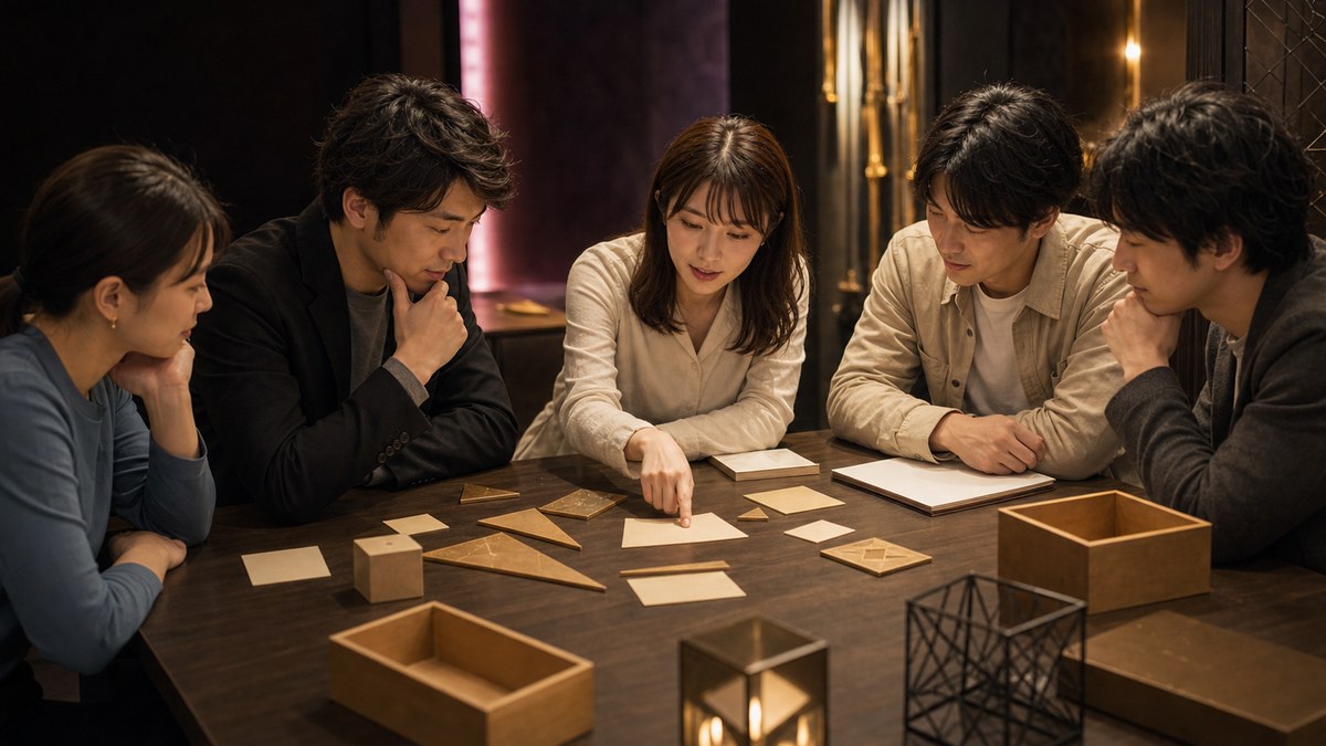 謎解きコンって、座って喋る合コンと何が違うのかの要点を表す画像