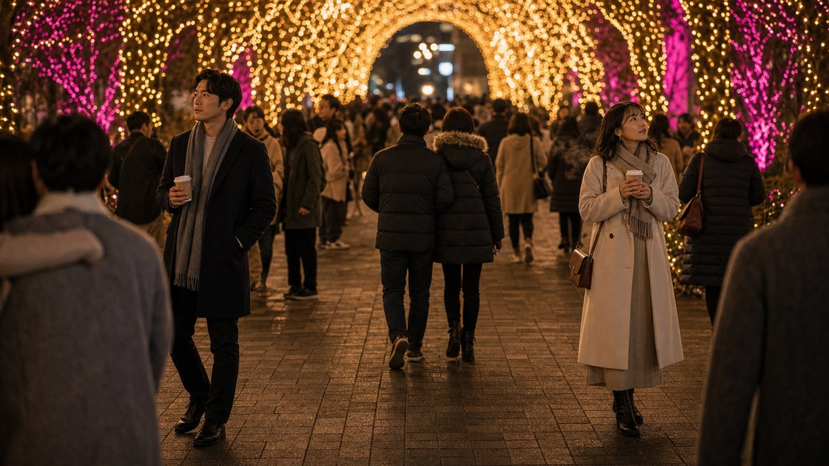 クリスマスのイルミナンパは「カップルだらけ」を逆手に取るの要点を表す画像