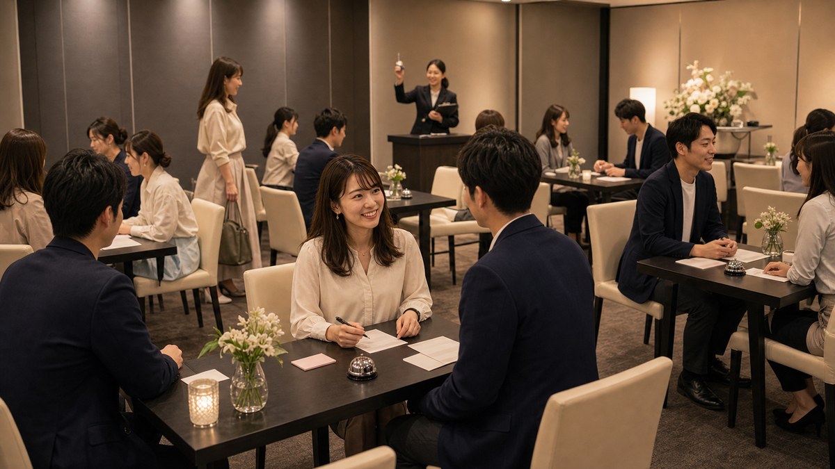 そもそも着席ローテ型の婚活パーティーって？ なんで一人で行ったかの要点を表す画像