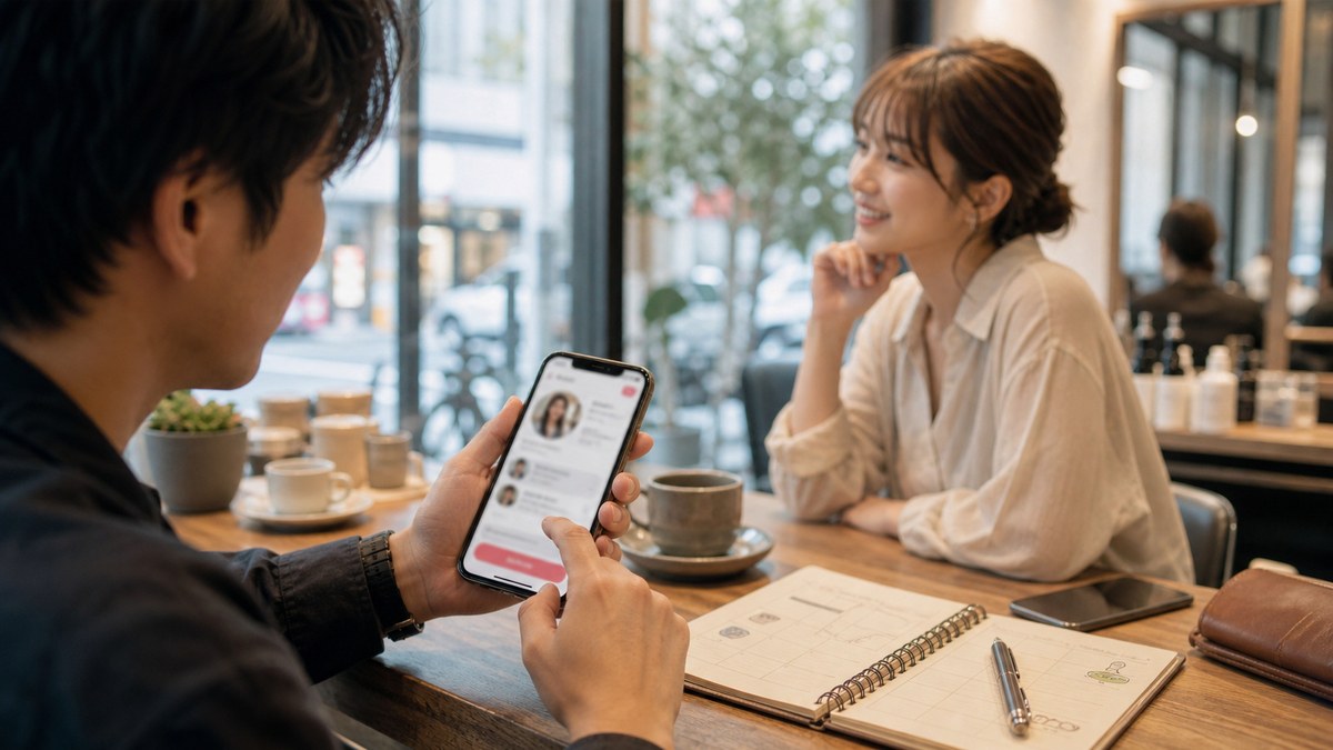 タップルの「おでかけ」でミナと会うことにの要点を表す画像