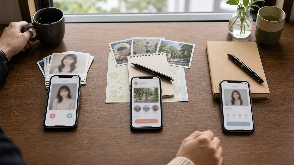 Tinderってどんなアプリ？タップル・ペアーズとの違いの要点を表す画像