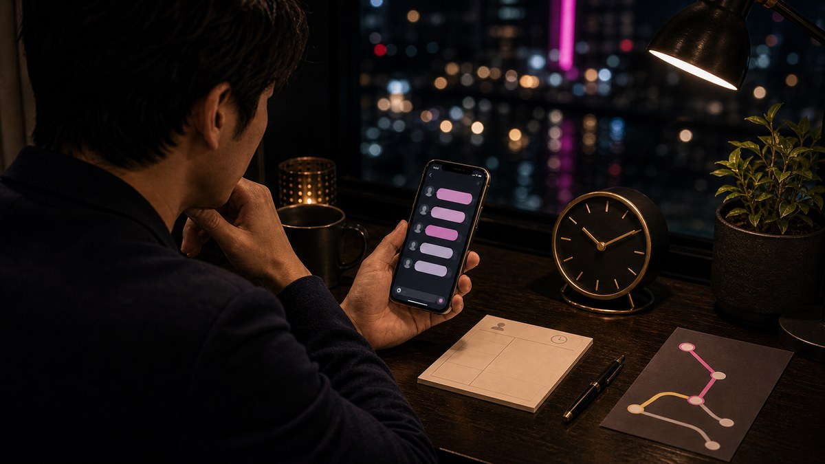 返信が毎晩21時半に来る。電車のダイヤかと思ったの要点を表す画像