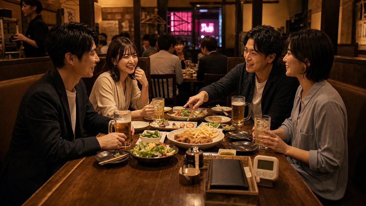 相席居酒屋（食べ放題型）のシステムと向き不向きの要点を表す画像