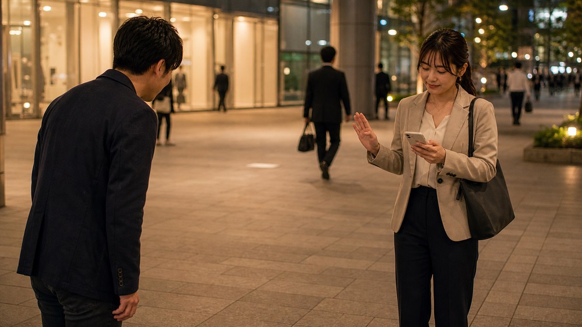 駅前の上品ゾーンで、見事に通行料を取られるの要点を表す画像