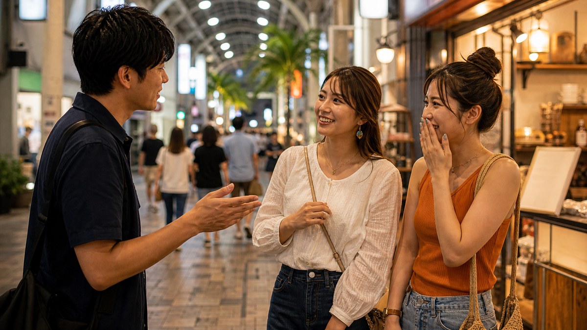 国際通りでマナに声をかけたの要点を表す画像