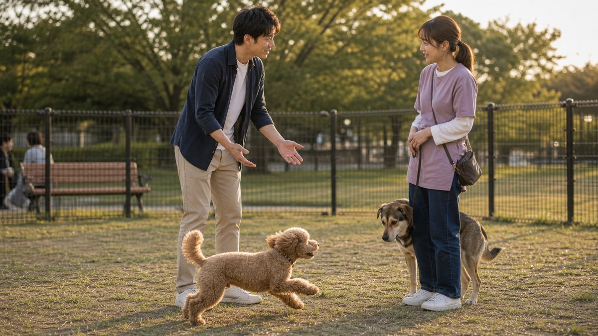 モコが突っ込んでいった先が、ユカと保護犬だったの要点を表す画像