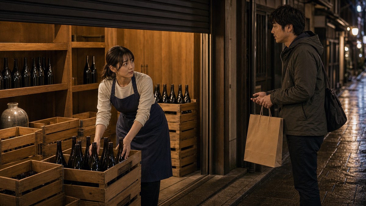 古町の夜。酒屋帰りの、よく見てる子の要点を表す画像