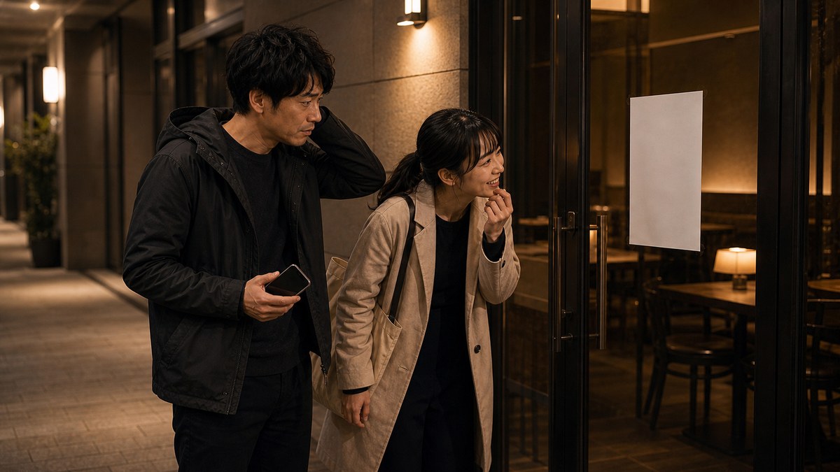 最初のやらかし。予約した店が、まさかの臨時休業の要点を表す画像