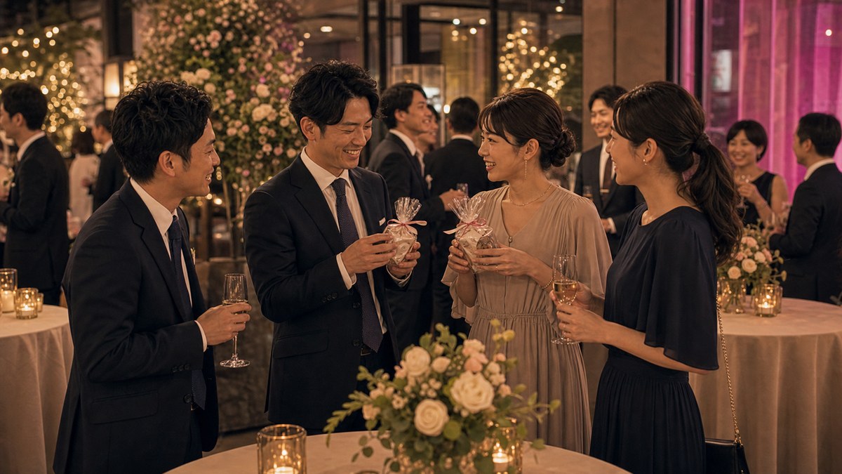 会場の空気と、"○○の友達?"で勝手に話がつながるの要点を表す画像