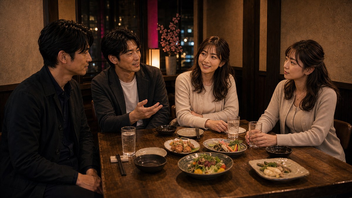 まず4人で会う。エナは"観察"してたの要点を表す画像