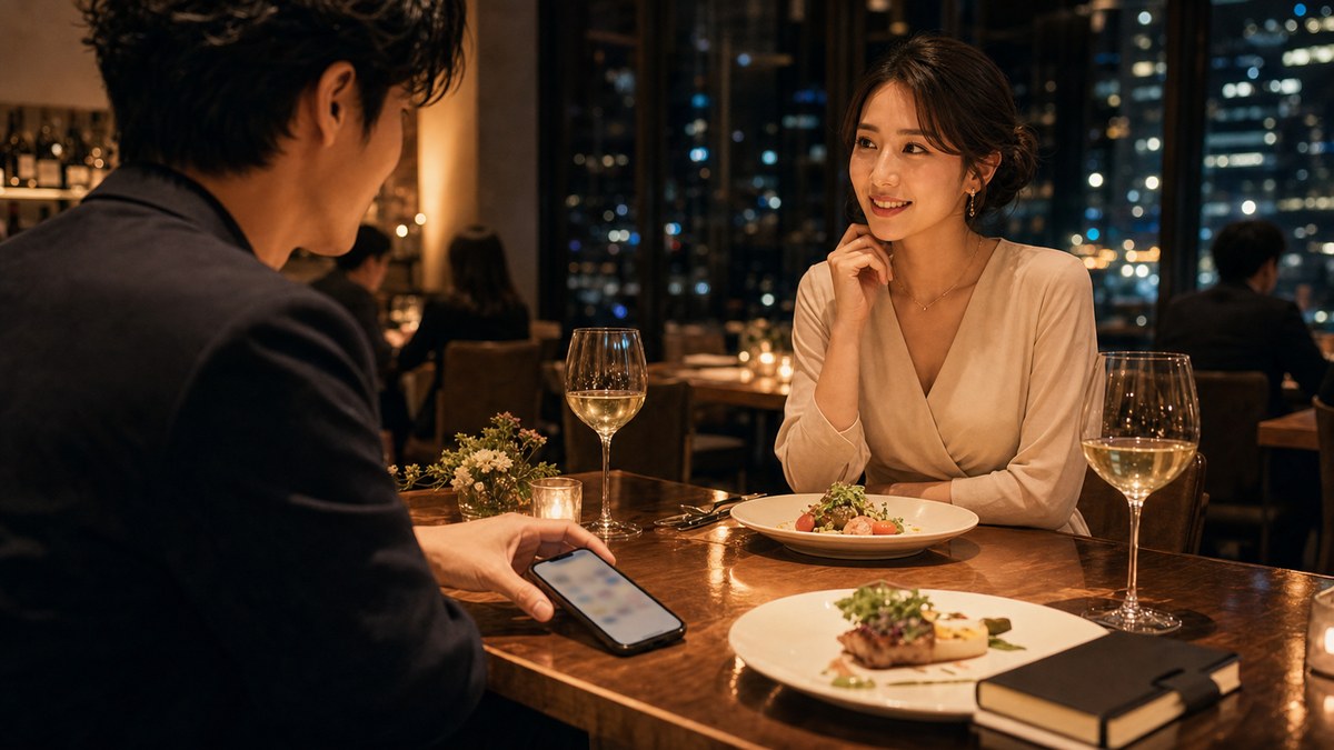 Dineは「マッチ=店予約」までいく。メッセが要らないの要点を表す画像