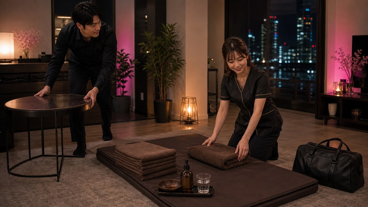 当日。ミウ来訪、まずは部屋の準備でドタバタの要点を表す画像