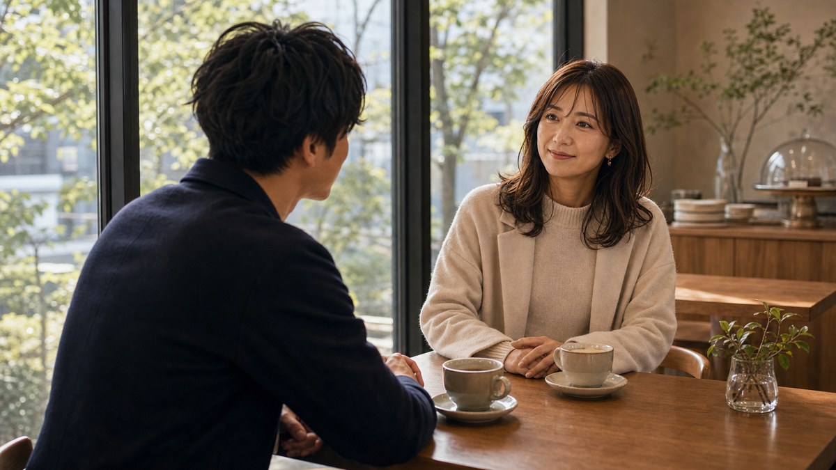 デート当日。年上の余裕に、こっちが緊張したの要点を表す画像