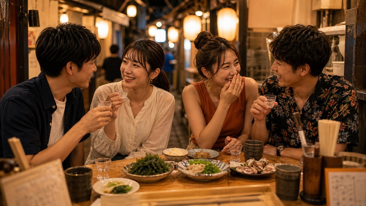 栄町の屋台は距離が近い。泡盛が背中を押すの要点を表す画像