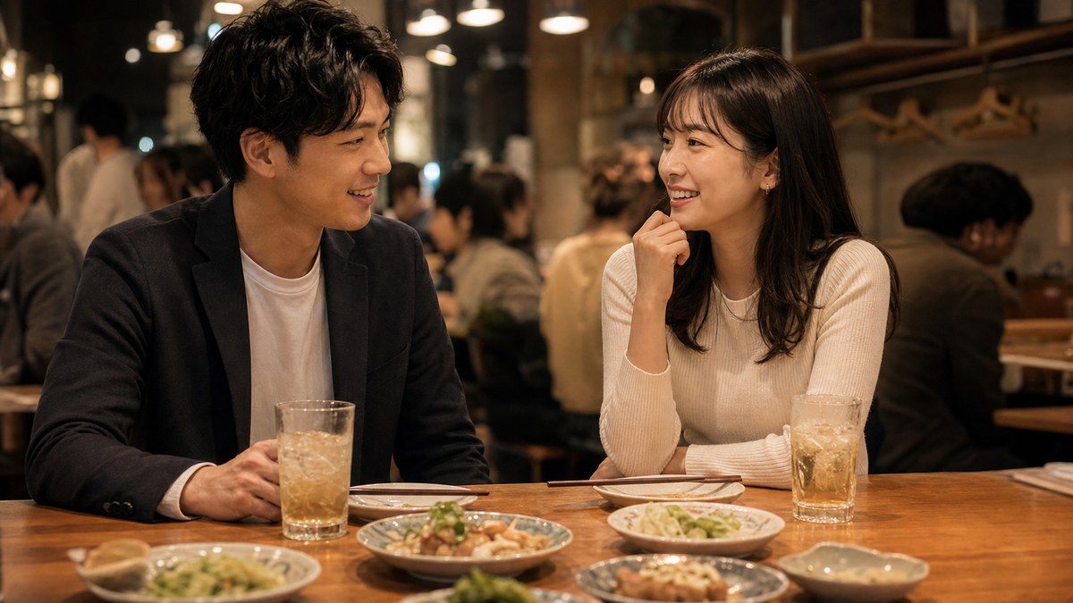 リナを誘って、北口の安居酒屋への要点を表す画像