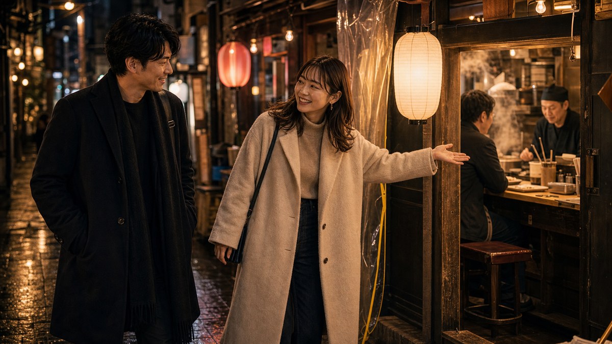 「もう一軒、横浜の店付き合ってよ」で、せんべろの店への要点を表す画像