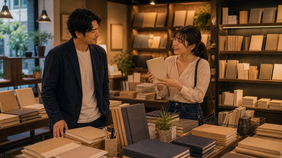 本屋まで一緒に歩いて、警戒がほどけた瞬間の要点を表す画像
