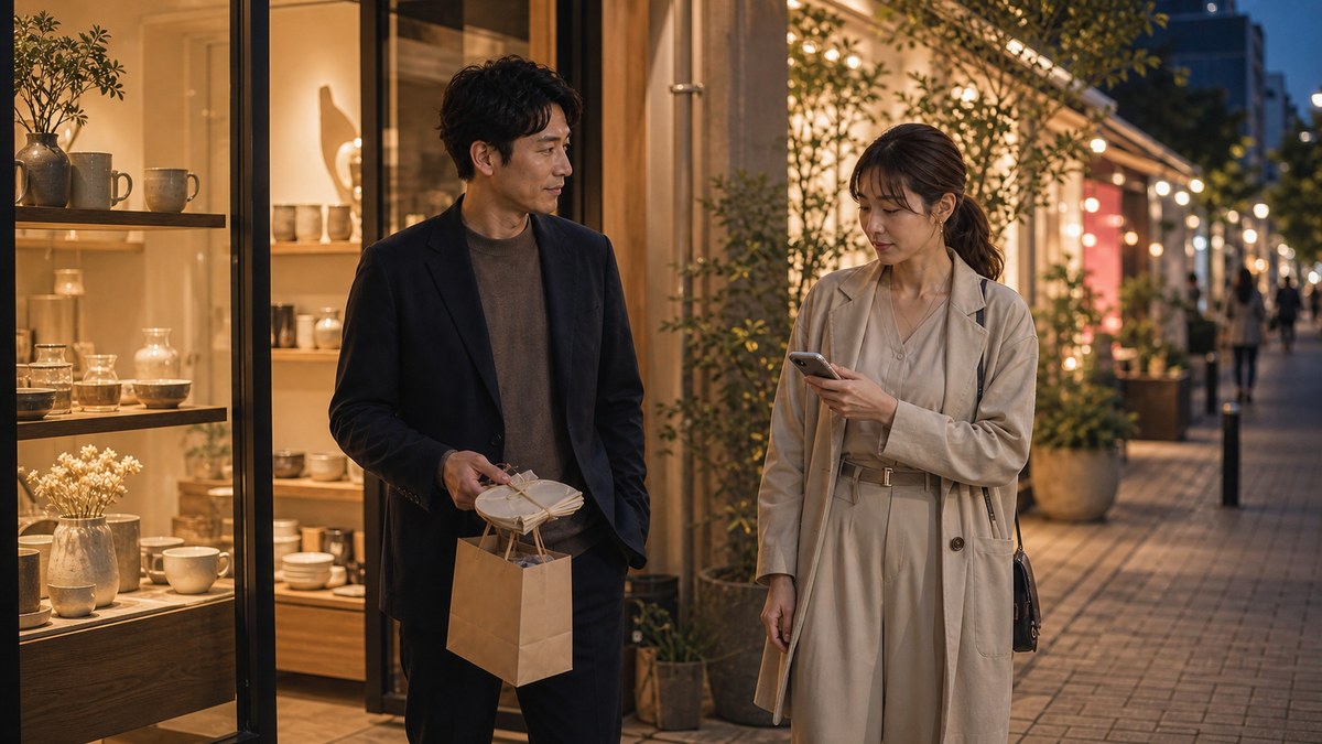 会計が終わって店を出る。ここで切れるか繋がるかの要点を表す画像