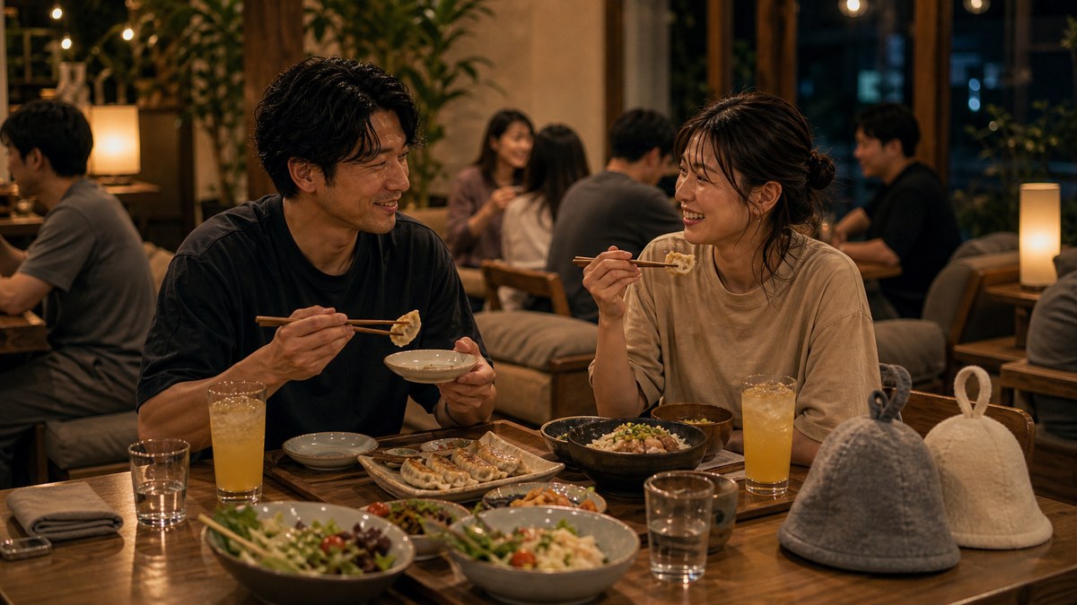 サ飯をシェアして、ゆるい時間が続くの要点を表す画像