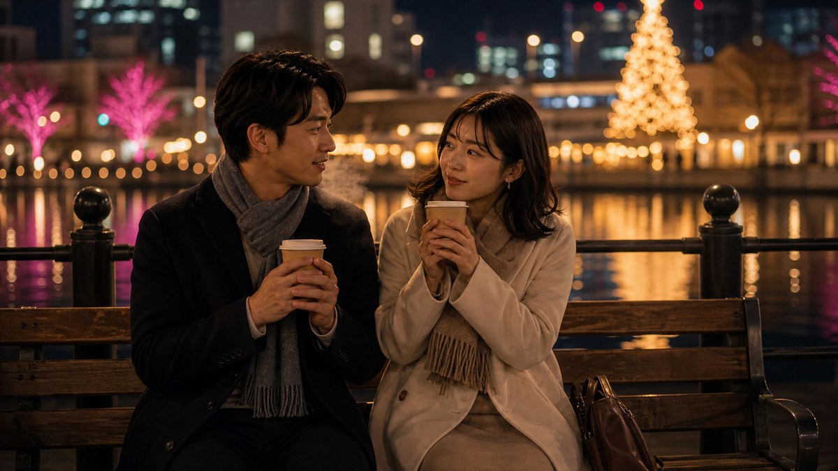 寒さと夜景で、距離がじわじわ縮んでいくの要点を表す画像