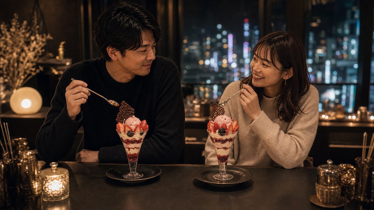札幌の〆はパフェ。甘い時間で、距離がぐっと近づくの要点を表す画像