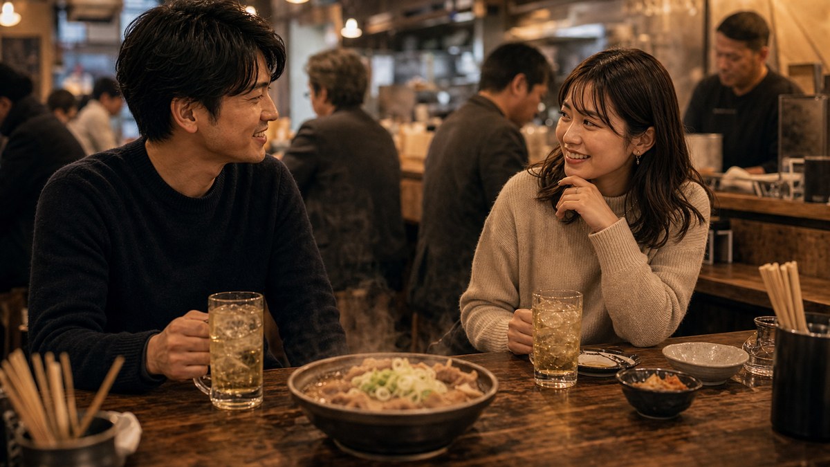 もつ煮とハイボールで、いい雰囲気になるまでの要点を表す画像