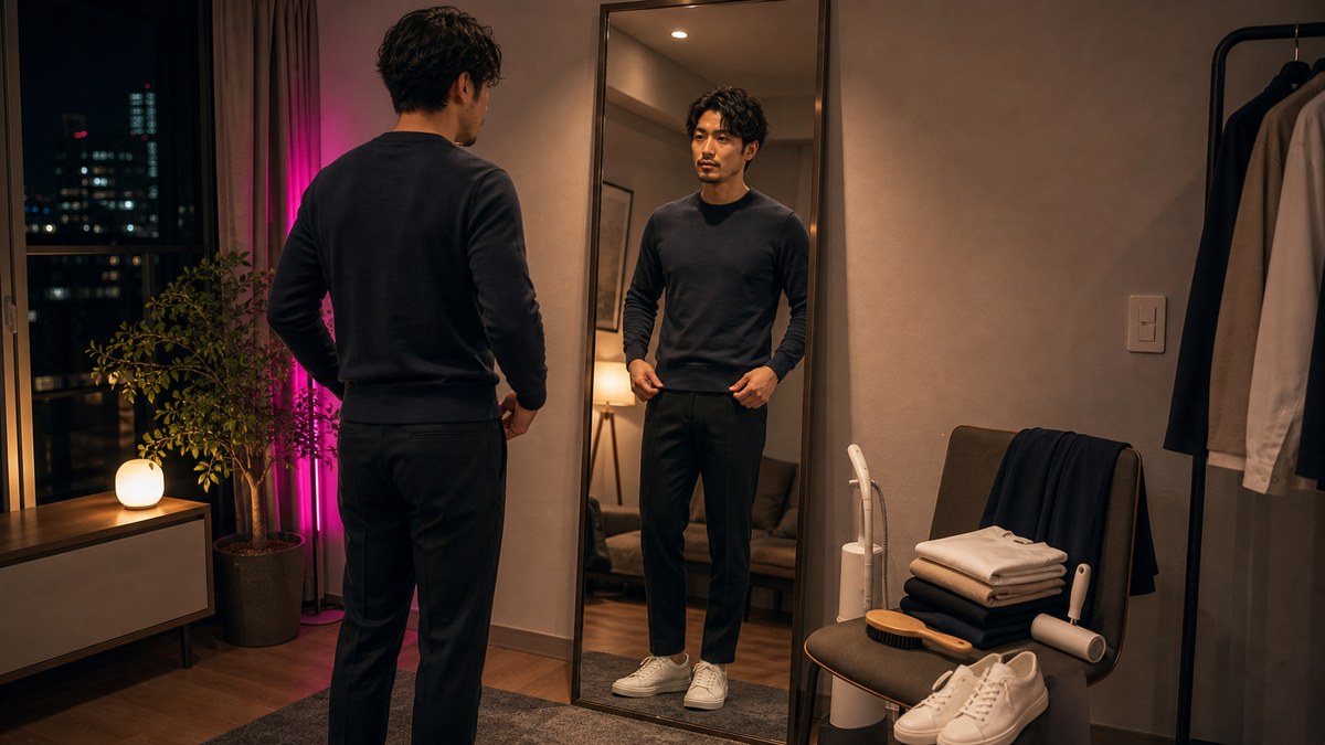 服はブランドより「サイズ感」。無難の正解はこれの要点を表す画像