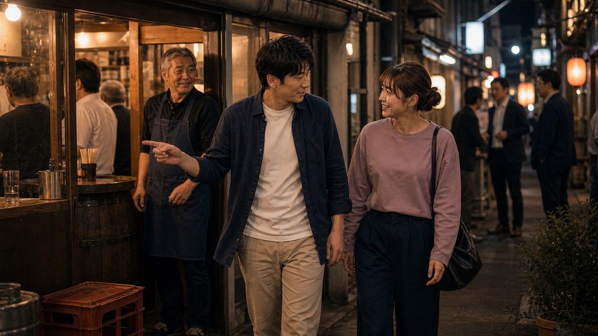 店を変えずに飲み歩き、もう一軒の立ち飲みへ流れるの要点を表す画像