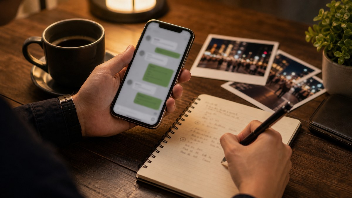 その後。LINEと、次につなげる動きの要点を表す画像