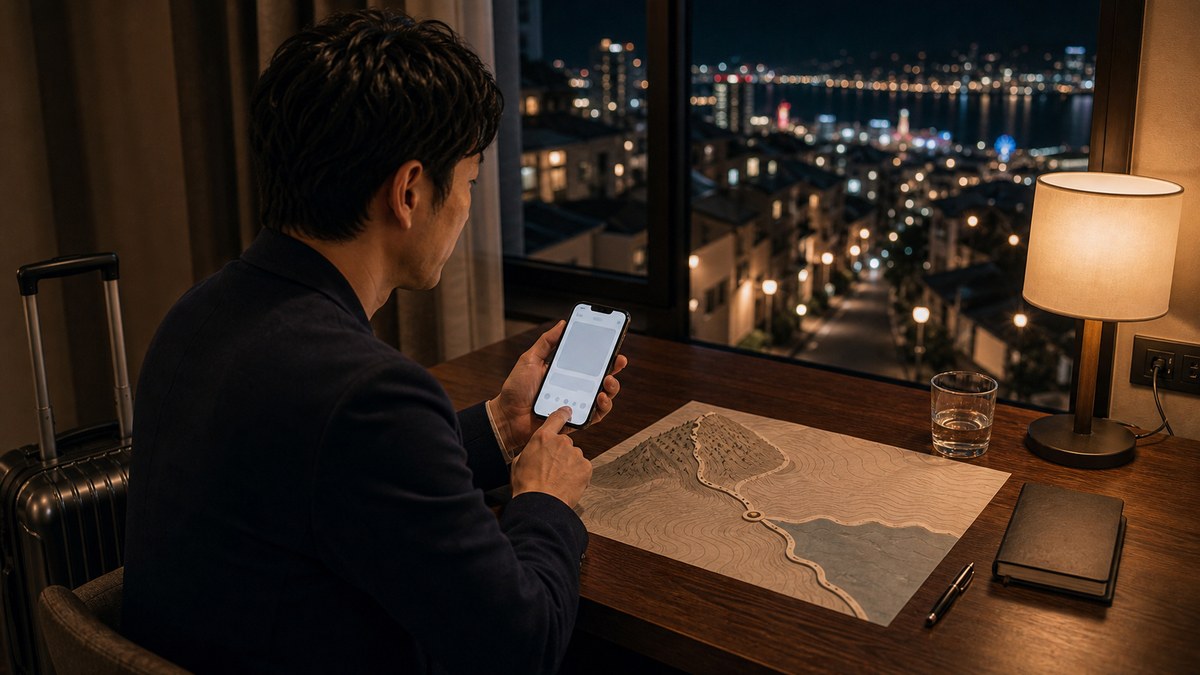 遠征の前夜にやること|宿の高さとアプリの仕込みの要点を表す画像