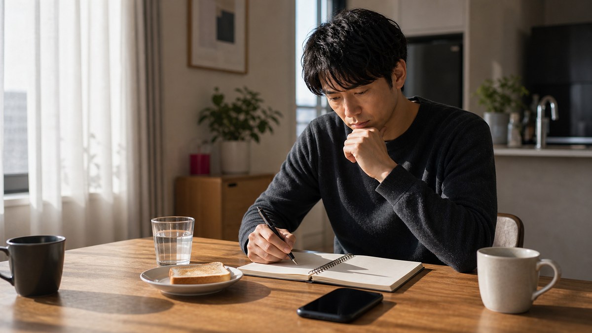 翌朝、頭が冷えてからの因果応報の要点を表す画像