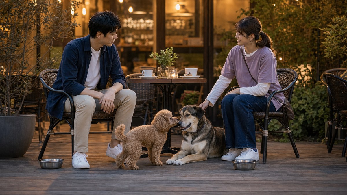 犬がいるデートは、沈黙が怖くないの要点を表す画像