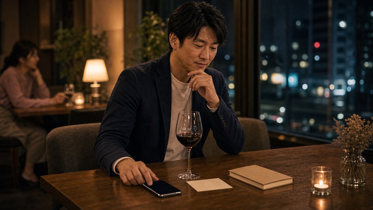その後。ワイン会は数が少ないから、母数はアプリで足してるの要点を表す画像