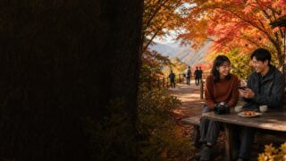 【紅葉狩りの出会い】名所で一人撮りに来てた27歳・トモエとのアイキャッチ画像
