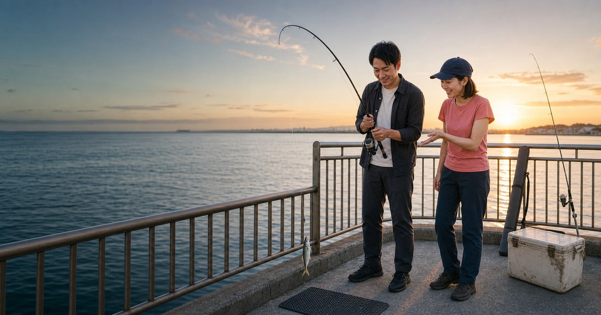 【ペアーズ体験談】釣りが趣味の28歳と、海釣り公園で朝から並んで竿を出した日のアイキャッチ画像