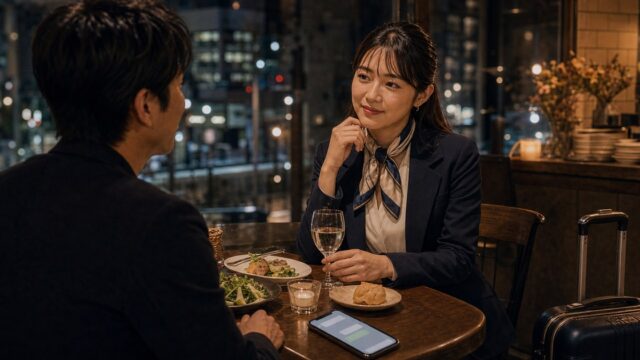 【Omiai体験談】客室乗務員の28歳と、フライト明けの短い時間で会った話のアイキャッチ画像