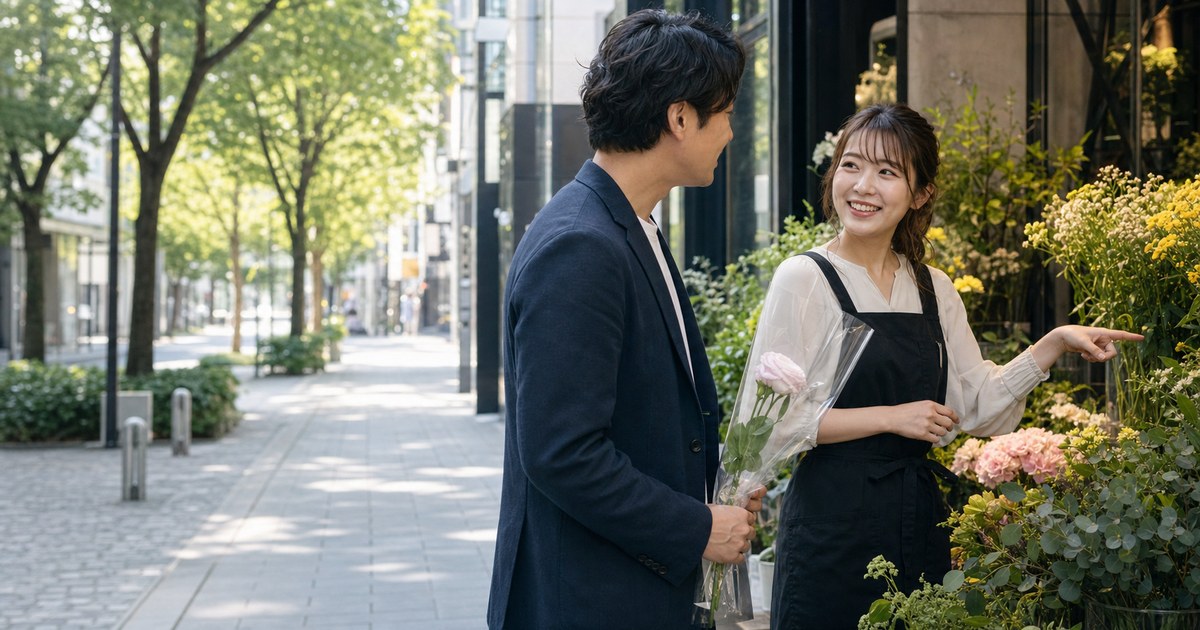 花屋の25歳と季節の花の話で和んだ昼デート