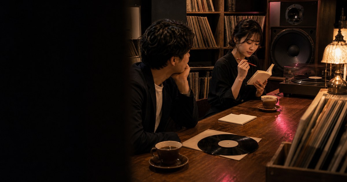 レコードが流れる静かな店で隣になった28歳と