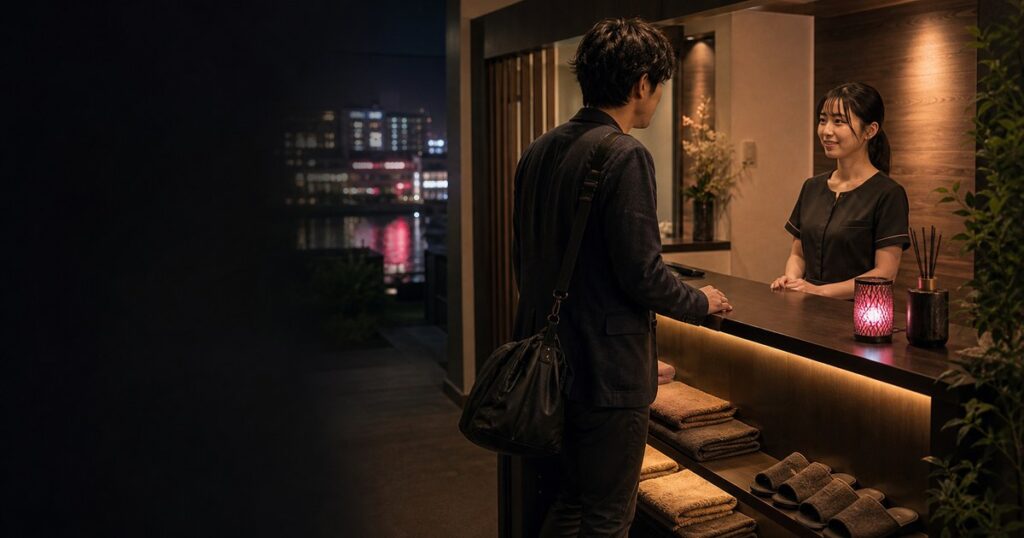 【福岡メンエス体験】出張の夜、天神のメンズエステで26歳セラピスト・ルナに癒された話