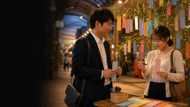 【七夕の出会い】短冊の前で笑い合った25歳と、願い事は言わない夜のアイキャッチ画像