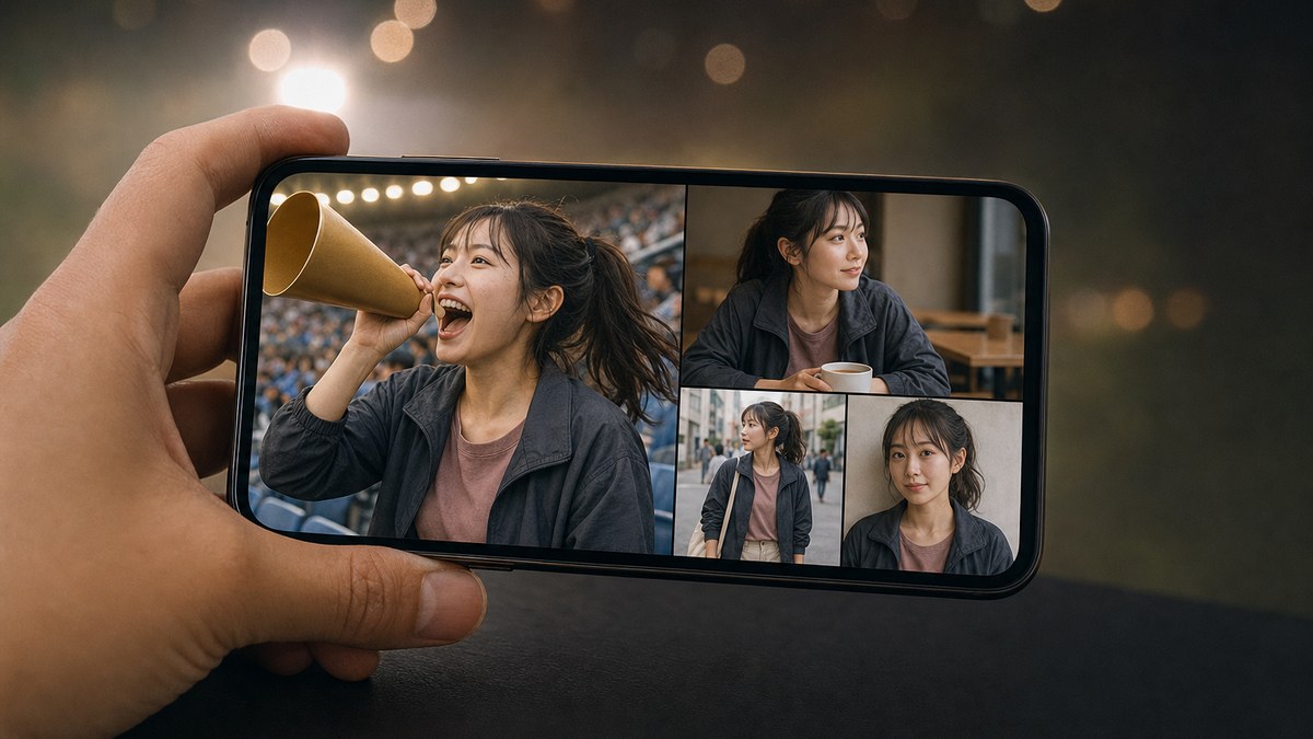 プロフ一枚目が、メガホン持って叫んでる写真だったの要点を表す画像